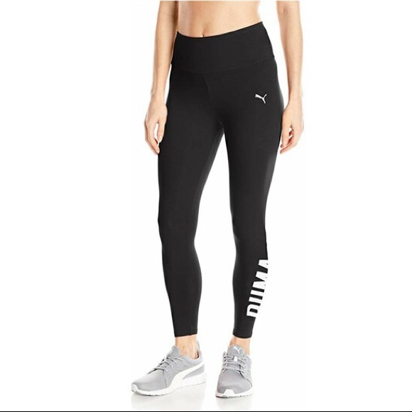 Puma Pants - Puma athletic logo black leggings